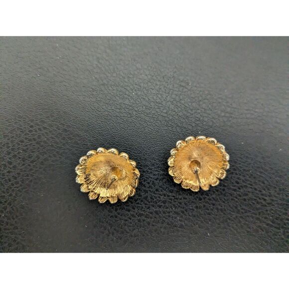 Vintage 80's Style Colorful Cluster Gems Earrings - Umbrella Shape - Picture 5 of 5